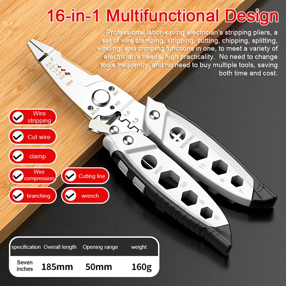 16 W 1 Obcinak do drutu Szczypce Narzędzie elektryka