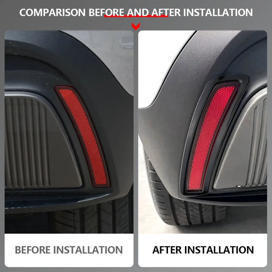 MG 4 MG4 EV Mulan Arka Sis Farı Çerçeve Kapağı, ABS, Siyah Karbon Fiber, 2 Parça