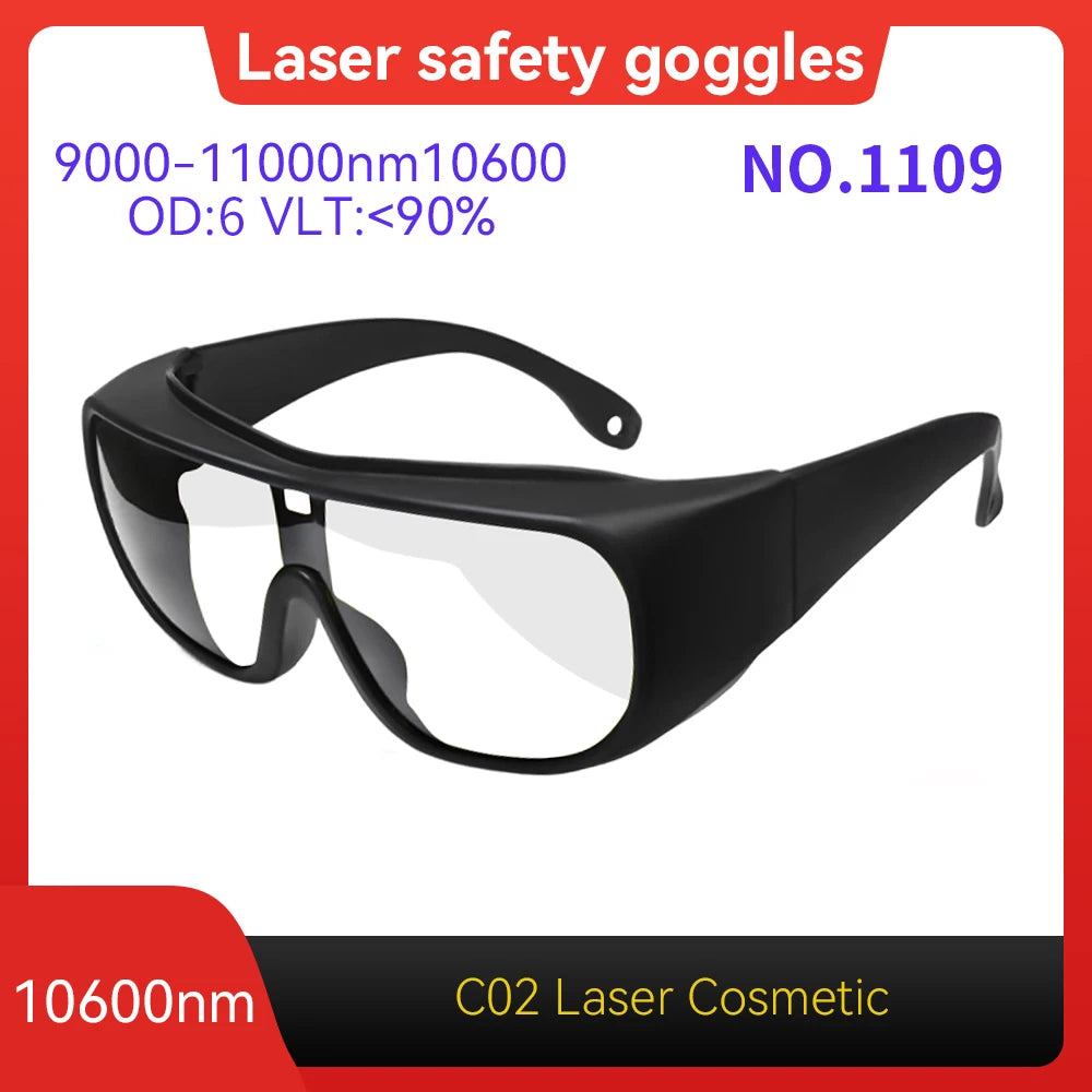 Laser Protection Glasses 10600nm OD6 UV400 - Wide Spectrum Model 1109 OD6