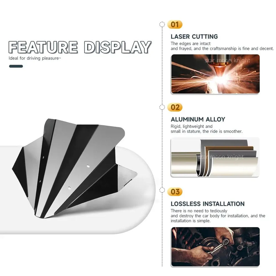 Yamaha MT-10 2022 Čelní sklo Hliníkový kryt Deflektor Příslušenství pro zlepšení aerodynamiky