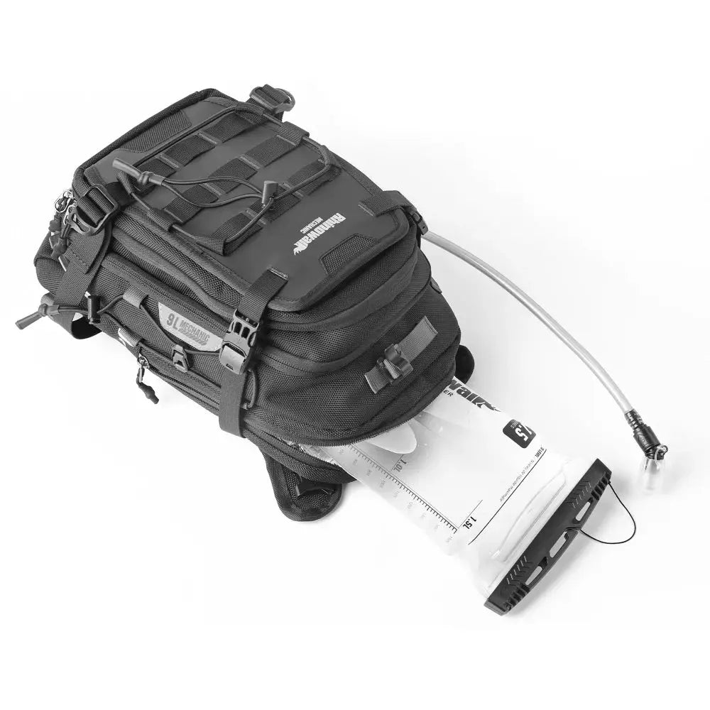 Rhinowalk Motorcycle Tank Bag 9L Multifunctional Backpack With RainCover 1.5L Water Bag MOLLE System Multi-compartment Universal by InterCyprus Trading Ltd