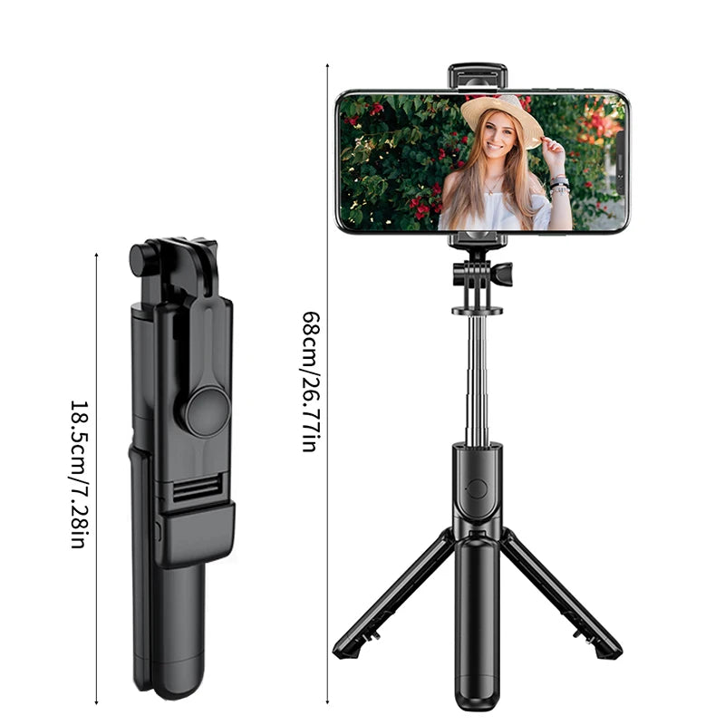 CrownQu Wireless Selfie Stick Tripod &ndash; Extendable with Bluetooth Remote