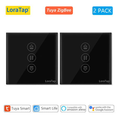 LoraTap ZigBee Curtains Roller Controller &ndash; Remote Control Black  2 PACK / CHINA