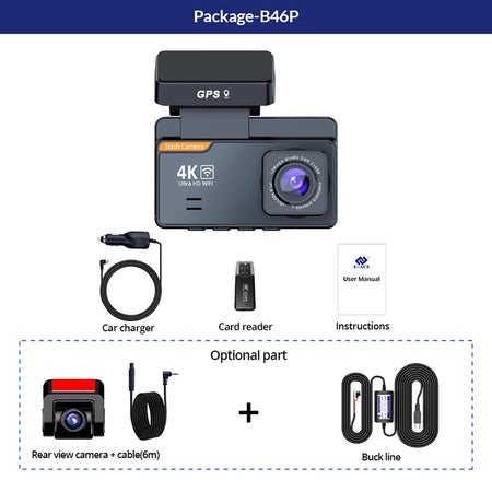 ACCEO 4K Mini Dash Cam &ndash; Dual Lens Night Vision GPS
