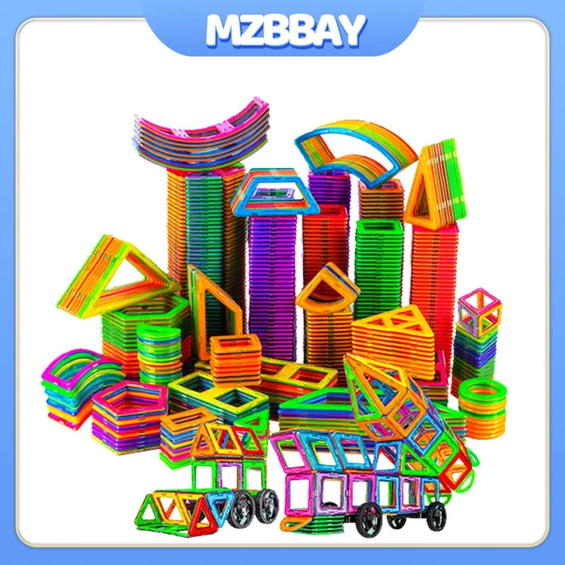 Big Magnetic Building Blocks Set for Kids - Montessori Educational Construction Toy, Perfect Gift for Boys &amp; Girls (20-100 Pieces)