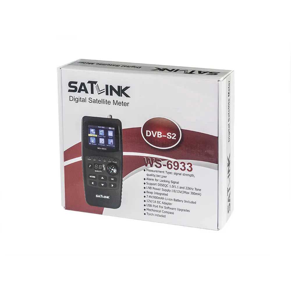 Satlink WS-6933 DVB-S2 FTA CKU Band Digital SatelliteFinder Meter WS6933 vs GT MEDIA V8 Finder2