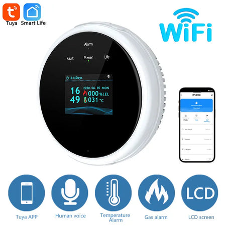 Tuya Gas Leakage Detector &ndash; WiFi App Control LCD Display Default Title