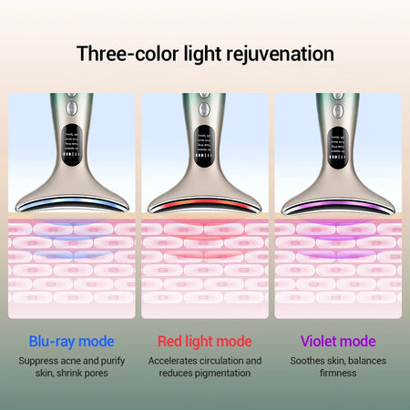 PASTSKY EMS Neck &amp; Face Beauty Massager with LED Photon Therapy