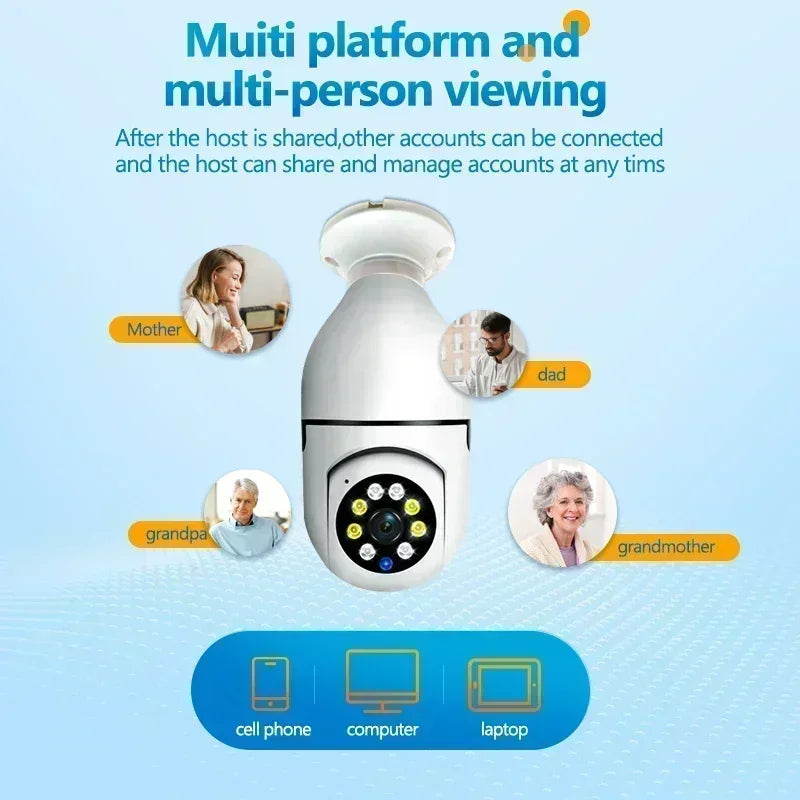 8MP Wireless PTZ Bulb Camera