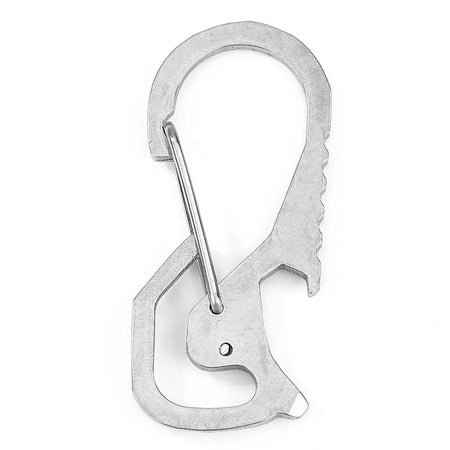Carabiner Keychain Hook Outdoor Stainless Steel Carabiner Cap Lifter Hex Driver Bottle Opener Keychain Ring Climbing Accessorie Silver / CN (Origin)