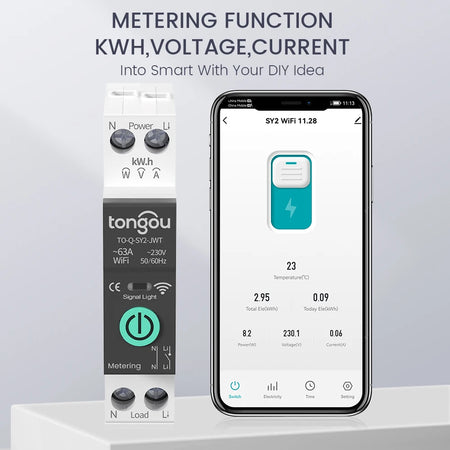 TONGOU WiFi Smart Circuit Breaker with Over/Under Voltage Protection and Remote Control