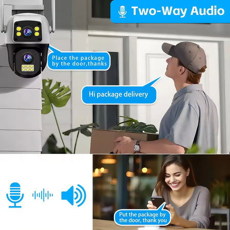 4K 8MP 4G SIM IP Camera Dual Lens Outdoor Waterproof 360&deg; Human Detect Video Surveillance Security  CCTV Protection PTZ Cameras