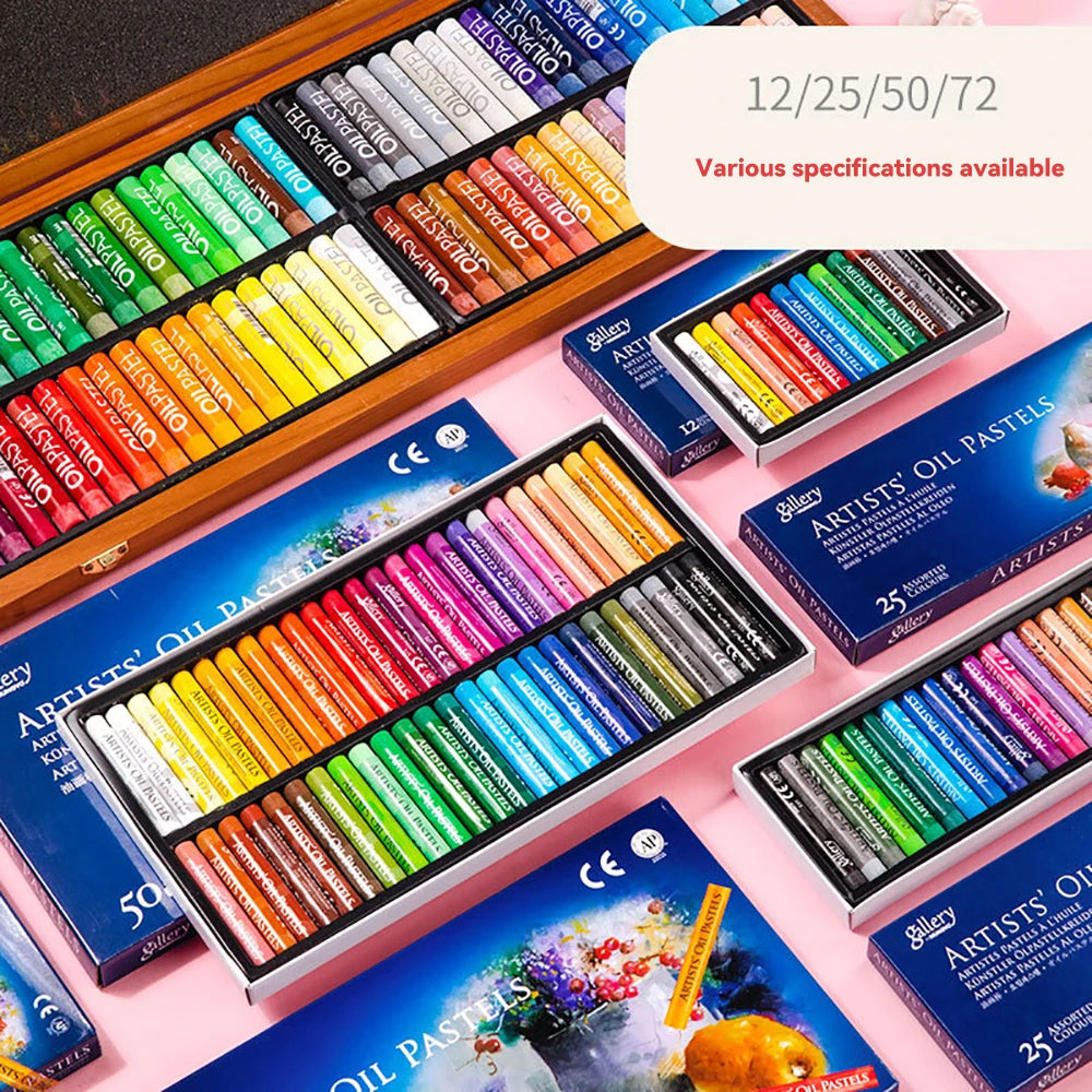 Artist Oil Pastel Set 50 Colors &ndash; Round Washable Sticks