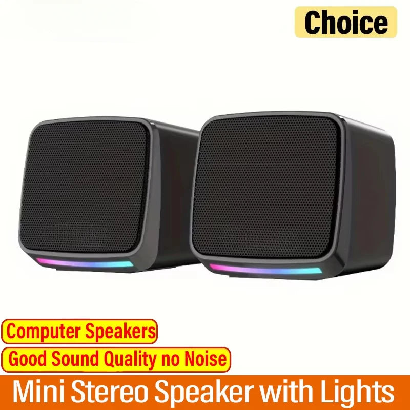 Mini Speaker With Cool Lights Stereo Sound &ndash; USB Powered Default Title