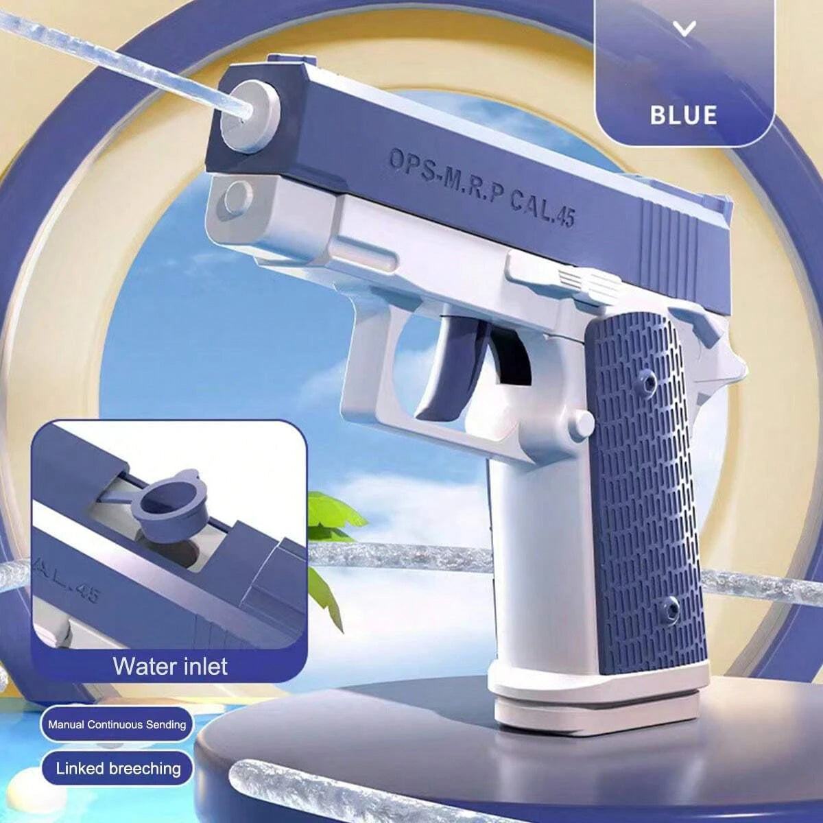 M1911 Water Guns Pistol Toy Squirt Guns, Summer Pool Beach Shooting Games Outdoor Toys, Water Blaster Pistol for Kids Adult Blue