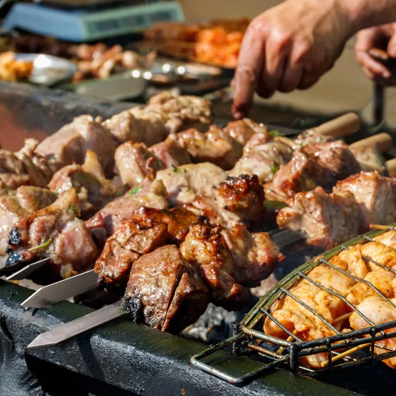 Premium Stainless Steel BBQ Skewers - Perfect for Shish Kebab and Grilling
