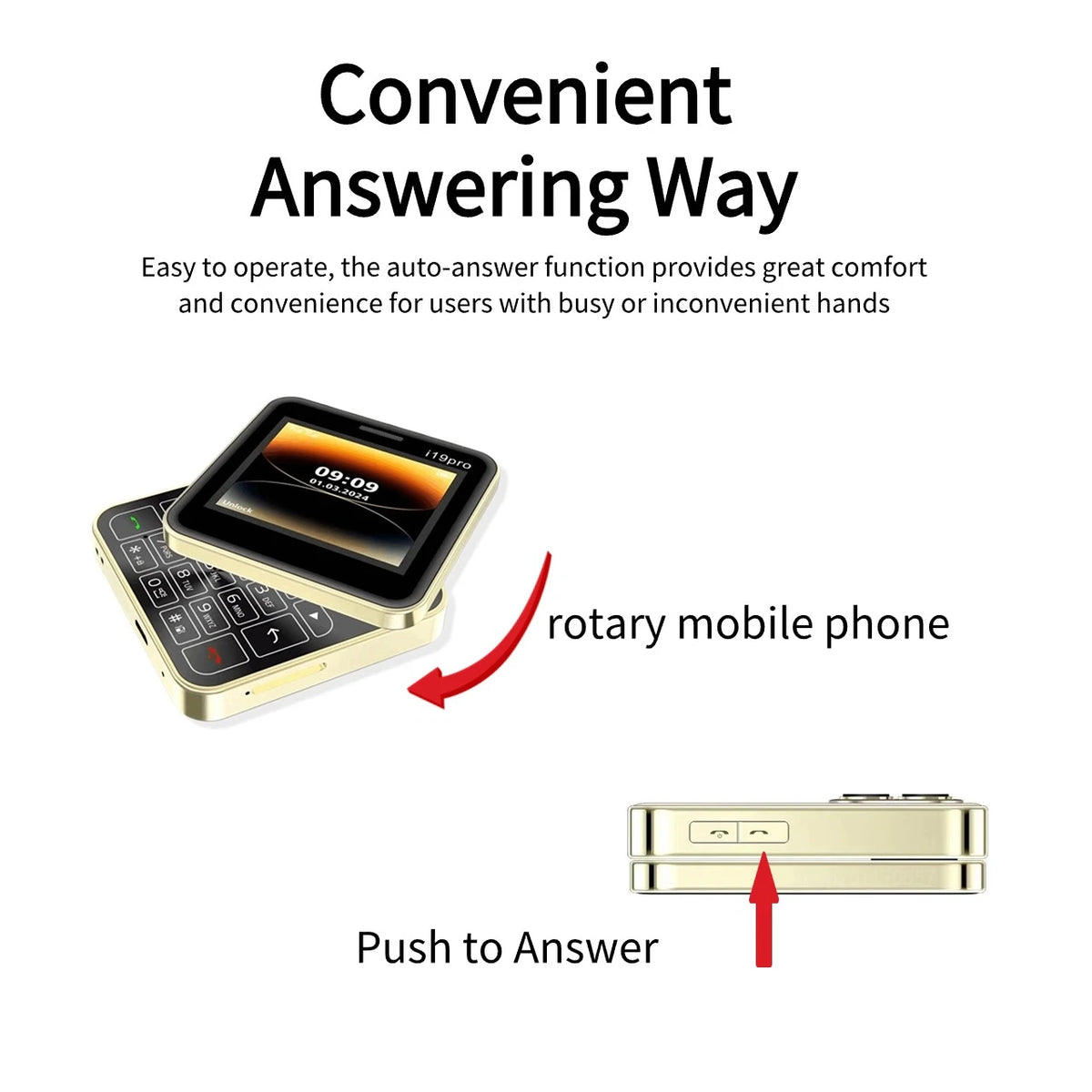 Rotatable Cute Mini Slider Phone &ndash; Two Torch Lights