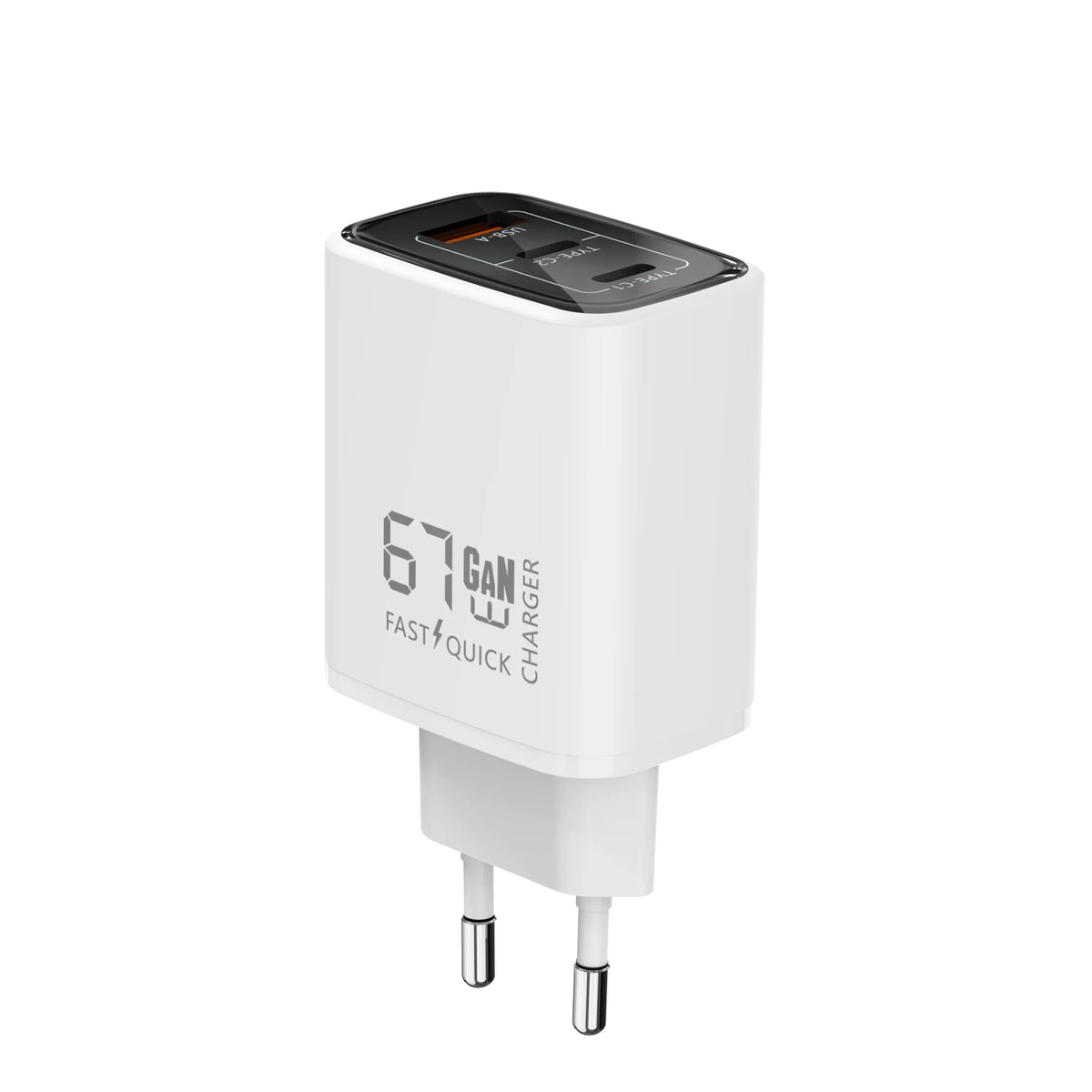 67W GaN USB-C Charger &ndash; Ultra-Fast Triple Port Charging EU / WHITE