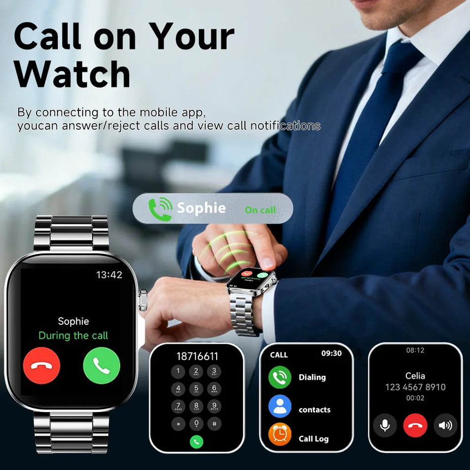 Smartwatch 2.01-Inch Touch Screen with AI Voice, Bluetooth Calling, Multi-Sport Modes