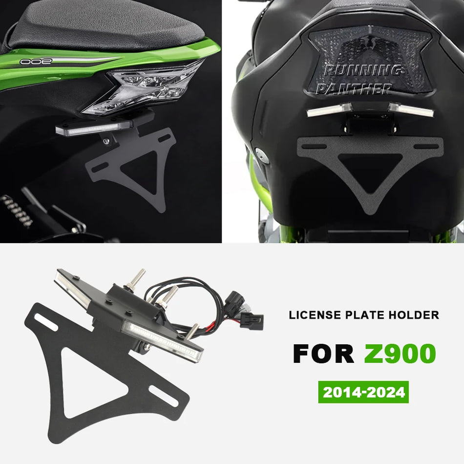 License Plate Holder With LED Lights For Kawasaki Z900 2014-2024