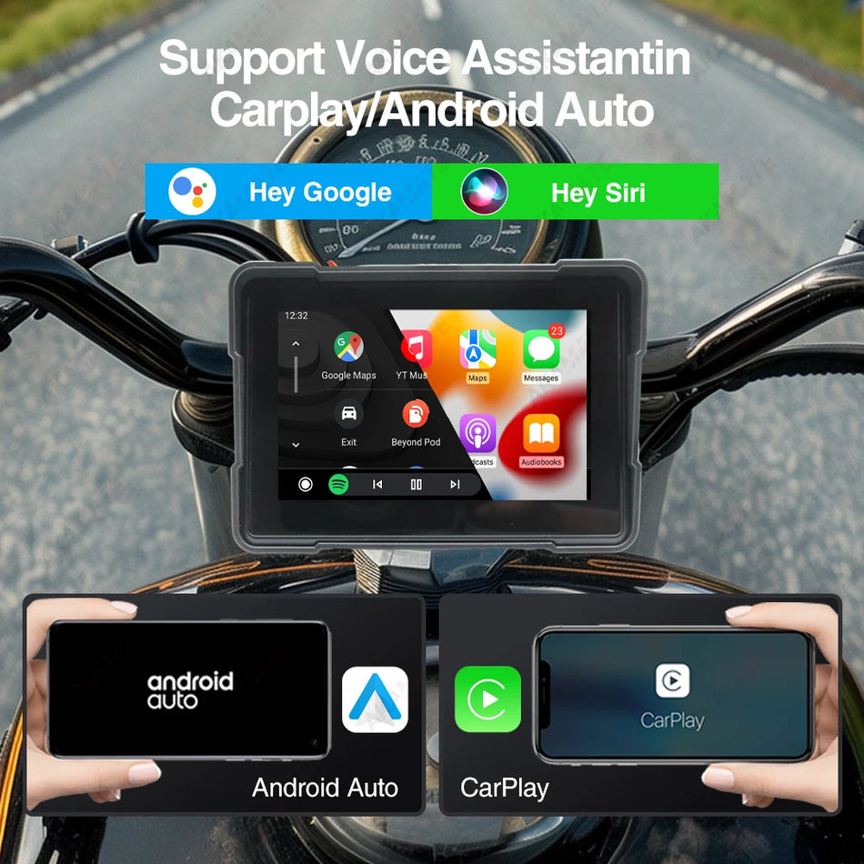 5 Inch Motorcycle Monitor &ndash; Waterproof CarPlay Android Auto