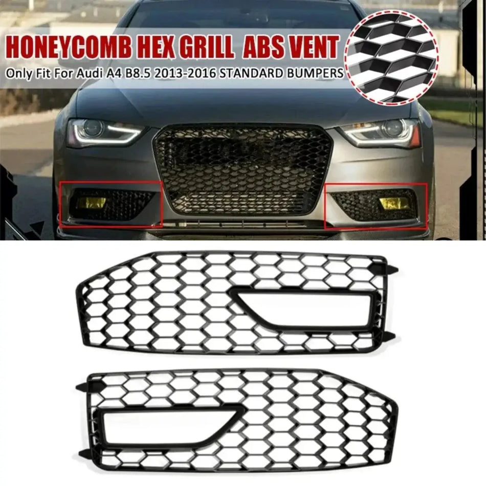 Lower Front Bumper Grille Covers for Audi A4 B8 S4 2013-2015 by InterCyprus Trading Ltd