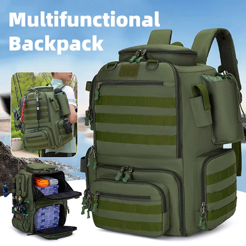 Tactical Fishing Backpack With Rod Holders &ndash; Lightweight