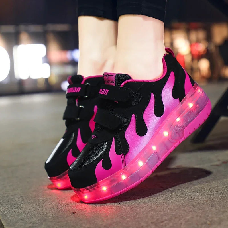 Hirostar LED Roller Skate Shoes &ndash; Colorful Deformation Fun