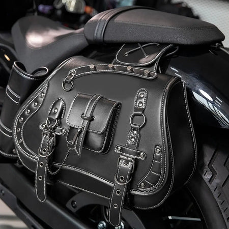 PU leather motorcycle side box waterproof motorcycle side saddle bag universal version suitable for Harley Suzuki Kawasaki Yamah by InterCyprus Trading Ltd