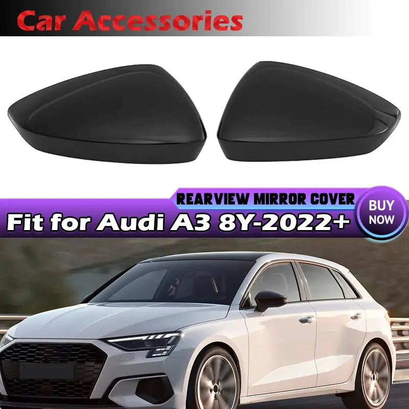 2-Piece Rear View Mirror Covers For Audi A3 S3 RS3 8Y 2022-2024 by InterCyprus Trading Ltd
