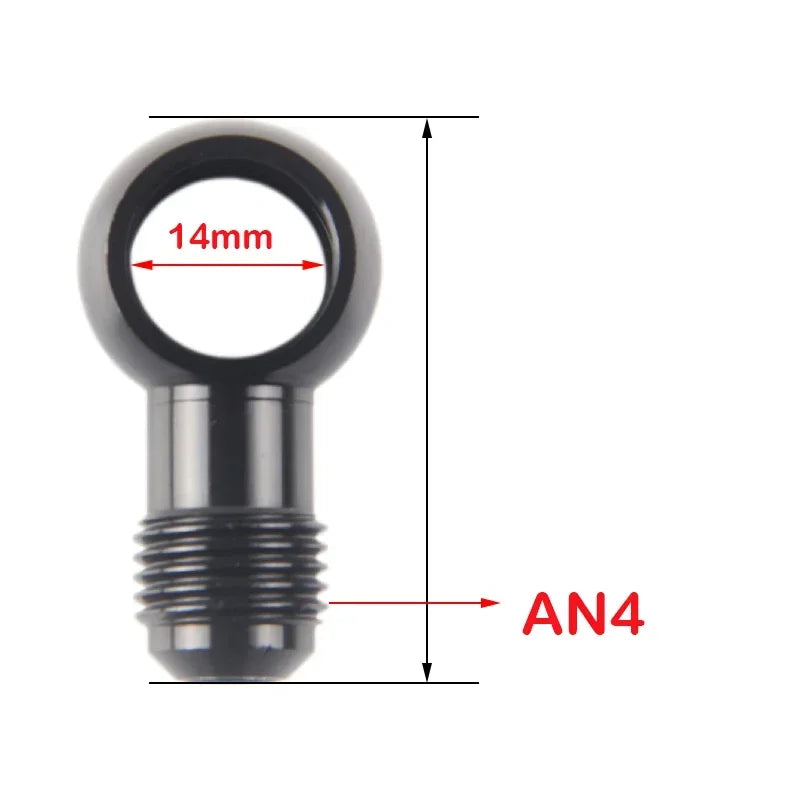 Aluminum Brake Banjo Fitting With AN3 AN4 AN6 AN8 AN10 Adapter Bolt by InterCyprus Trading Ltd