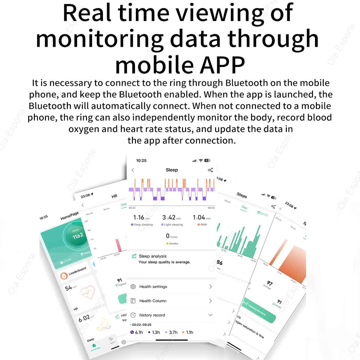 Smart Ring with Heart Rate, Sleep Monitoring &amp; Multiple Sports Modes - Waterproof Fitness Ring