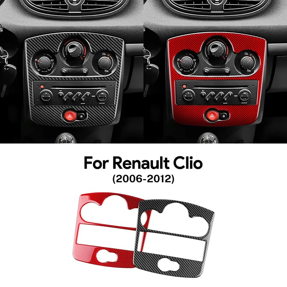 Bekleding van koolstofvezel voor de middenconsole van Renault Clio 3 MK3 2006-2012