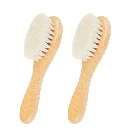 Gentle Wool Comb Set for Babies - Soft Scalp Massage &amp; Hair Care