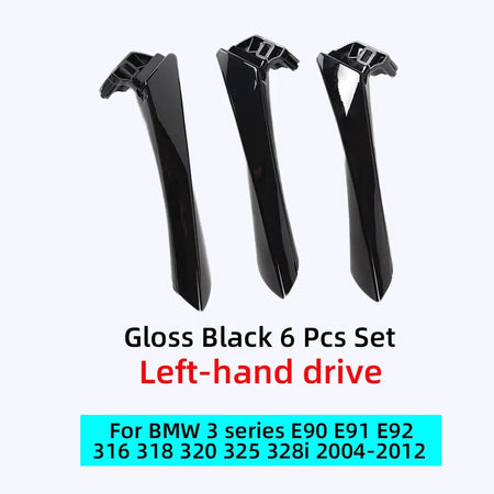 6 Pcs Set Interior Door Handles with Cover Trim Gray Beige Black for BMW 3 Series E90 E91 E92 316 318 320 325 328i 330 335 by InterCyprus Trading Ltd