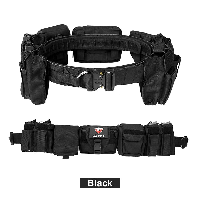 ARTEX Tactical Battle Belt 7 In 1 Airsoft Utility - Nylon 2002 Black