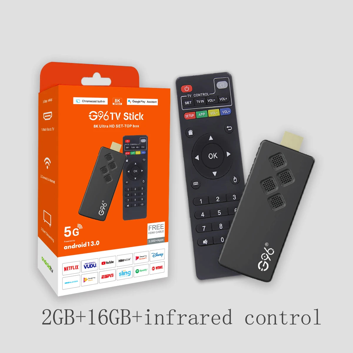 Global Version G96 TV Stick 8K Android13 Streaming Media Dongle 2GB16GBIR31