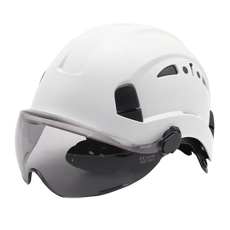 CR08 Safety Helmet With Visor &ndash; Lightweight Head Protection white dark lens