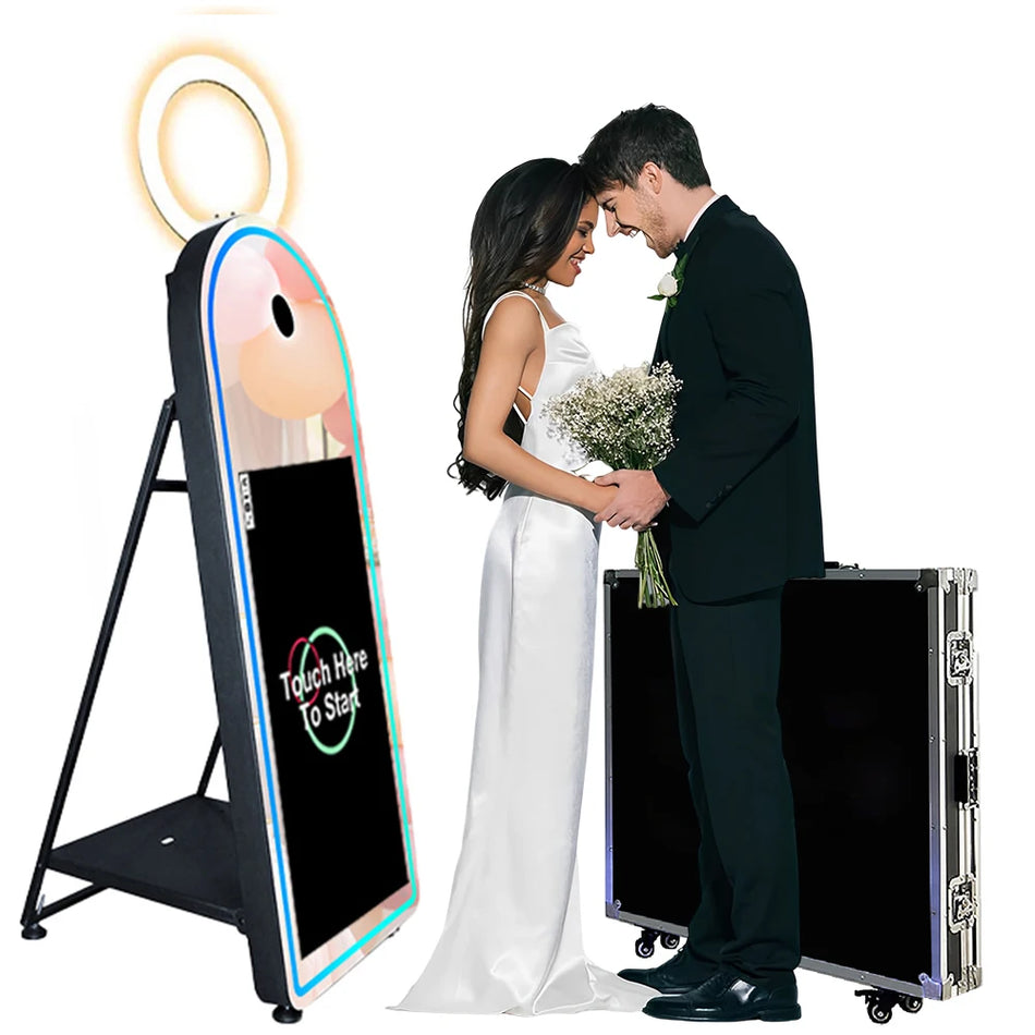 Burvju spogulis foto kabīne portatīva 65 collu kāzām