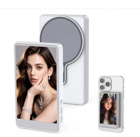 Magnetic Phone Vlog Selfie Monitor &ndash; IPhone Android Ready White