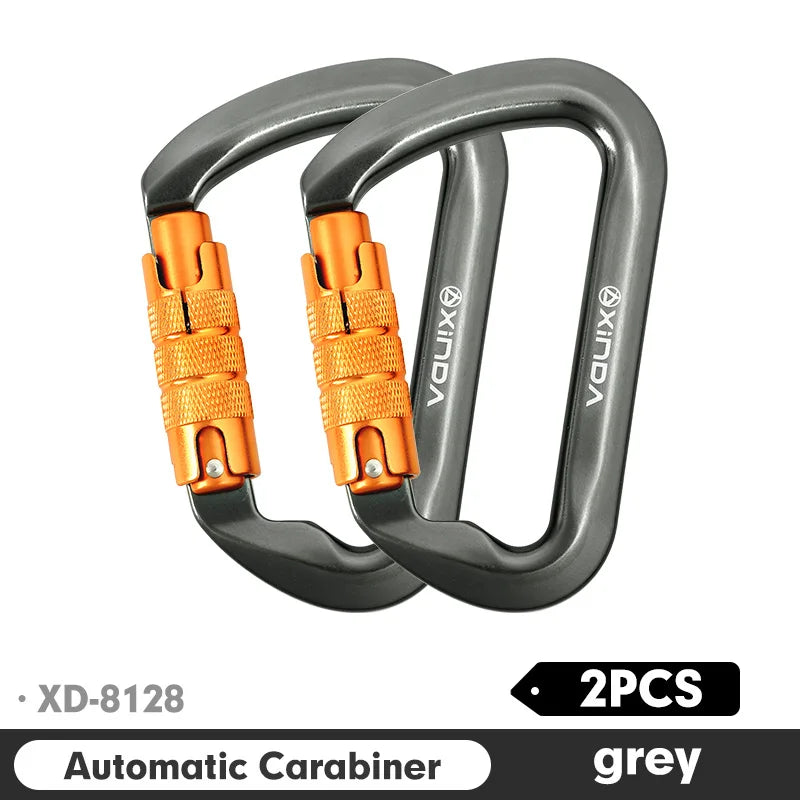 Xinda Outdoor Carabiner &ndash; 30kN Load Capacity Aluminum Alloy Auto Gray 2