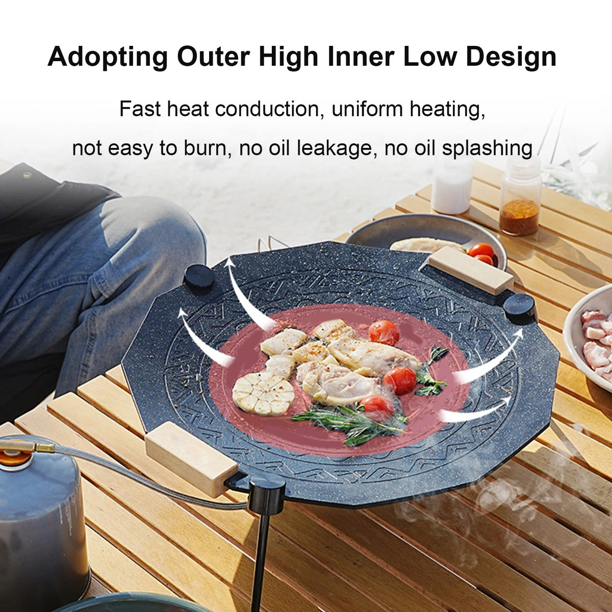 41CM Outdoors Grilling Pan &ndash; 5MM Thick Stone Coating