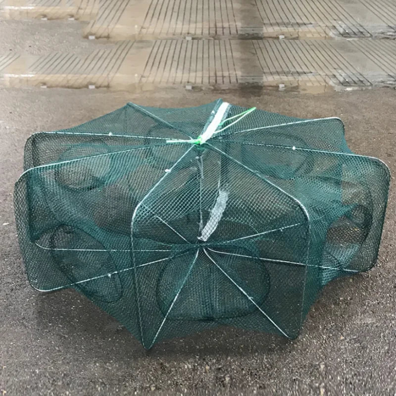 Portable Fishing Net Cage - 6/8/10 Holes for Crayfish, Crab, Shrimp &amp; More