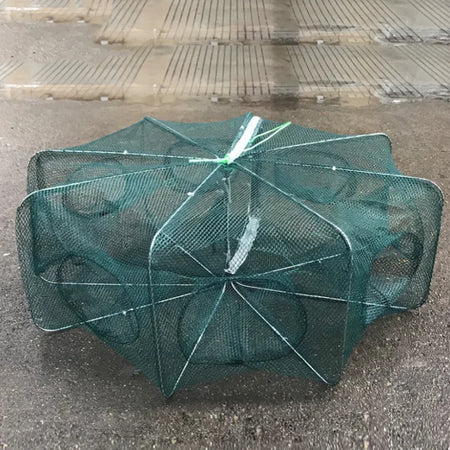 Portable Fishing Net Cage - 6/8/10 Holes for Crayfish, Crab, Shrimp &amp; More