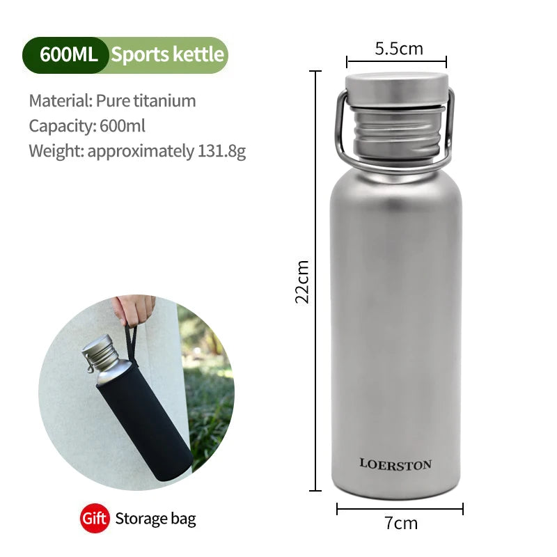 Loerston Titanium Water Bottle 601ml &ndash; Ultra Lightweight 600ml