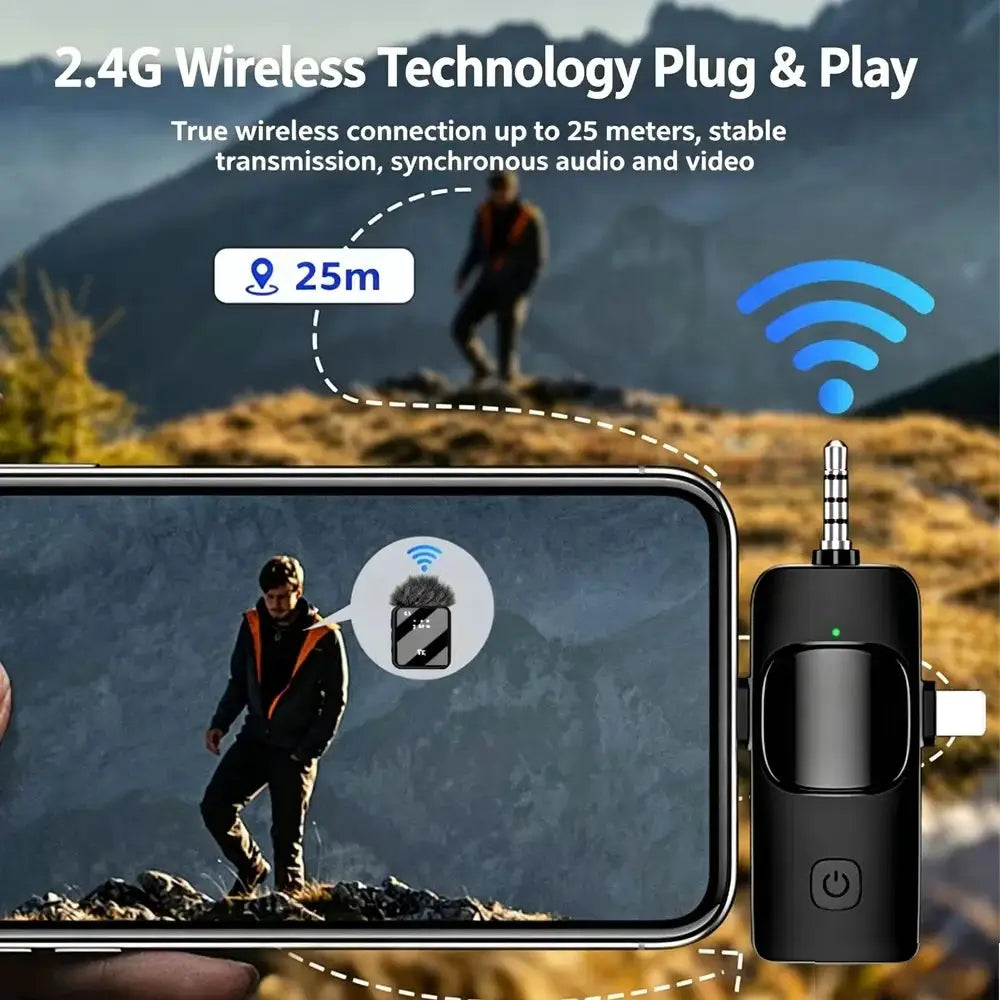 KEBIDUMEI Wireless Lavalier Microphone for iPhone Android 3.5mm for Radio Live Recording Noise Reduction Mini Microphone by InterCyprus Trading Ltd