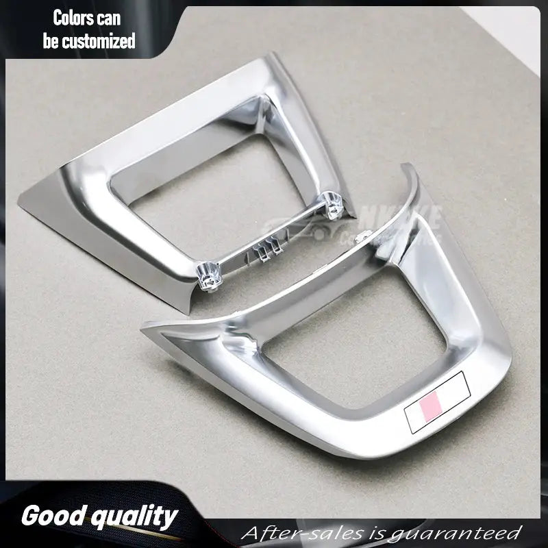 Steering Wheel Bottom Logo Frame Suitable For Audi Q5L, Q7, Q8, Original Silver, Modified Black, Car Accessories by InterCyprus Trading Ltd