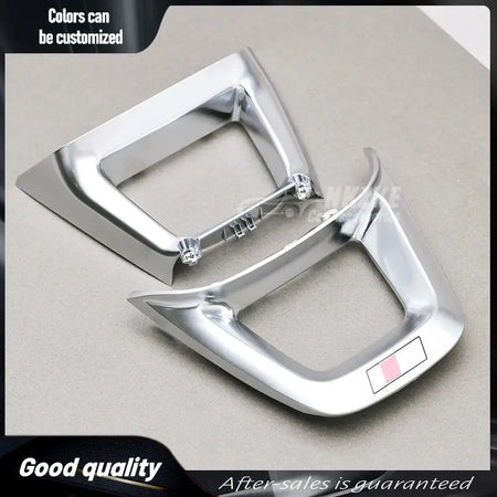 Steering Wheel Bottom Logo Frame Suitable For Audi Q5L, Q7, Q8, Original Silver, Modified Black, Car Accessories by InterCyprus Trading Ltd
