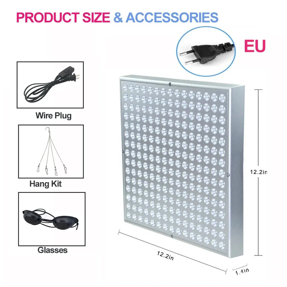 LED Red Light Therapy Panel Lamp 225 LEDs &ndash; Anti Aging EU Plug