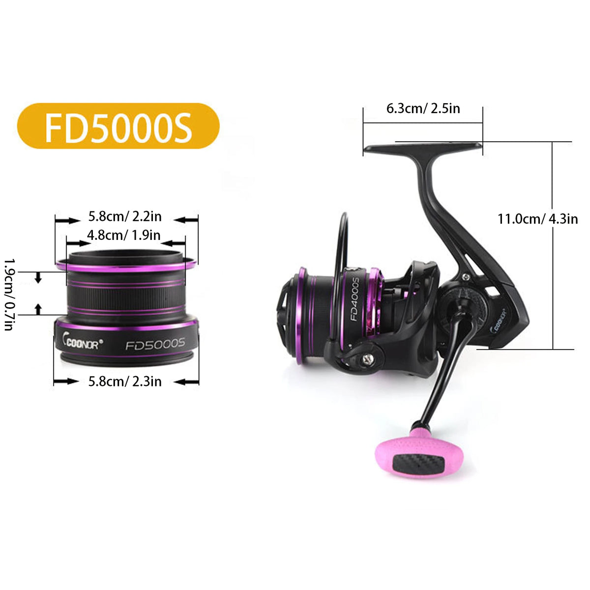 Saltwater Rotating Reel - Heavy Duty Metal Construction FD5000S